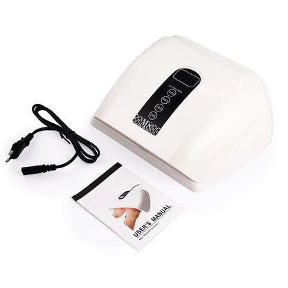 96W 48-LED Red Light Fast Drying Dual-Hand Nail Lamp - Professional UV/LED Gel Polish Dryer